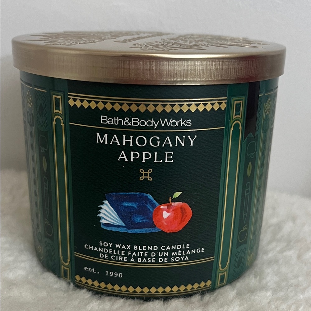 Bath and Body Works MAHOGANY APPLE 3 Wick Candle